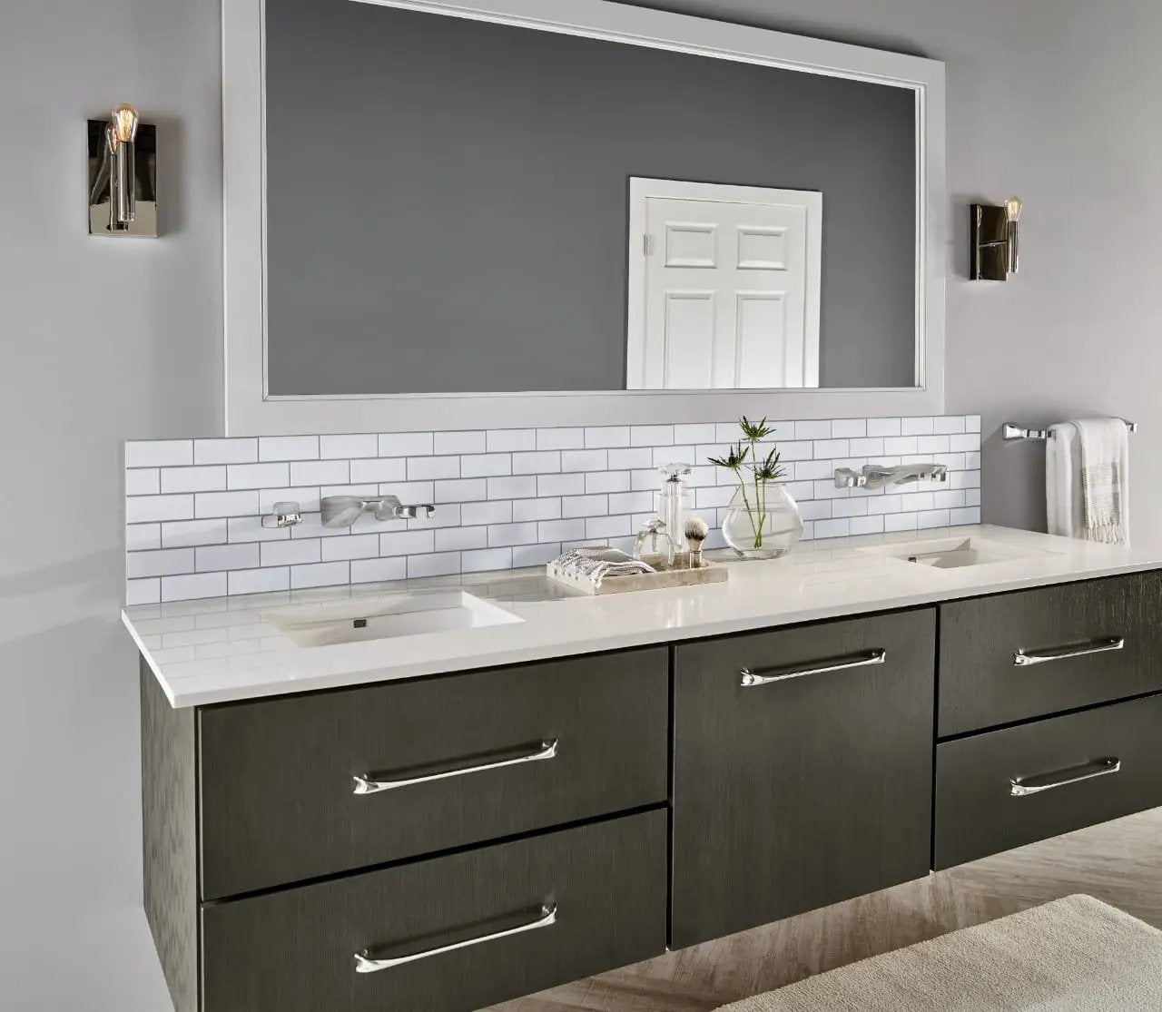 Retro Brick Bianco White Tile Matte Pattern Porcelain Mosaics in a finished room