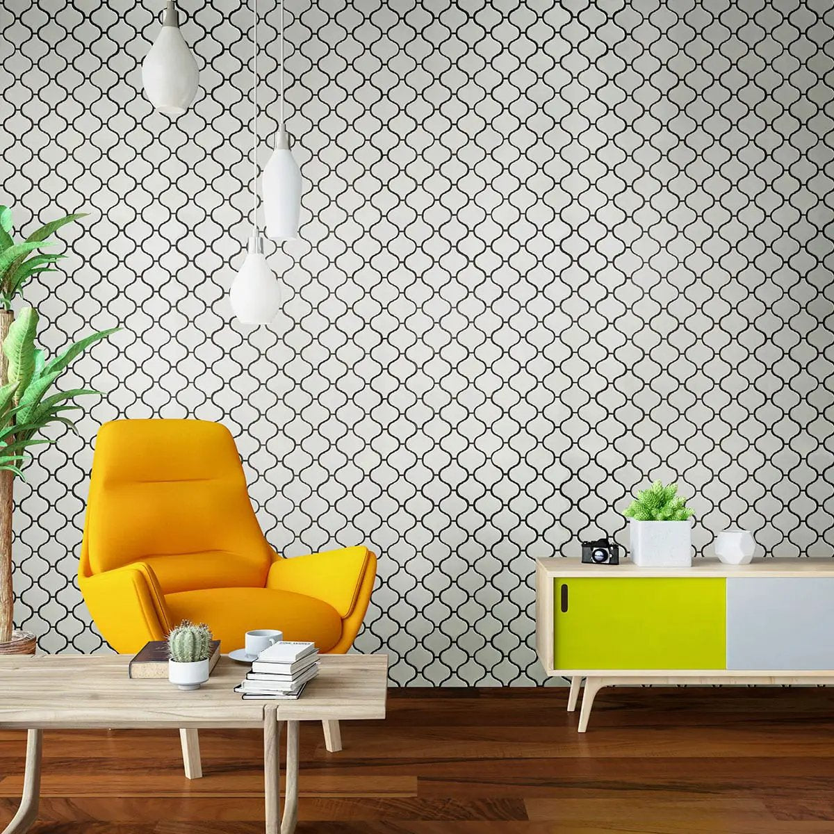 White Glossy Arabesque Tile Pattern Porcelain Mosaics by MSI Surfaces