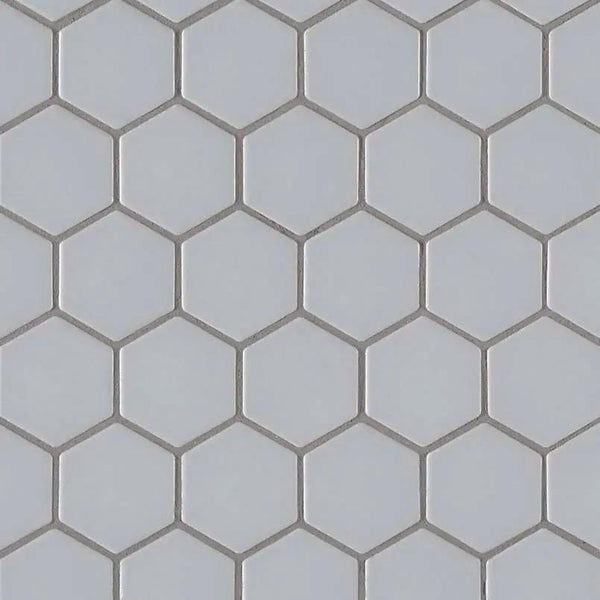 Retro Hexo Gray 6mm Matte Porcelain Mosaics, photo 2 of 4