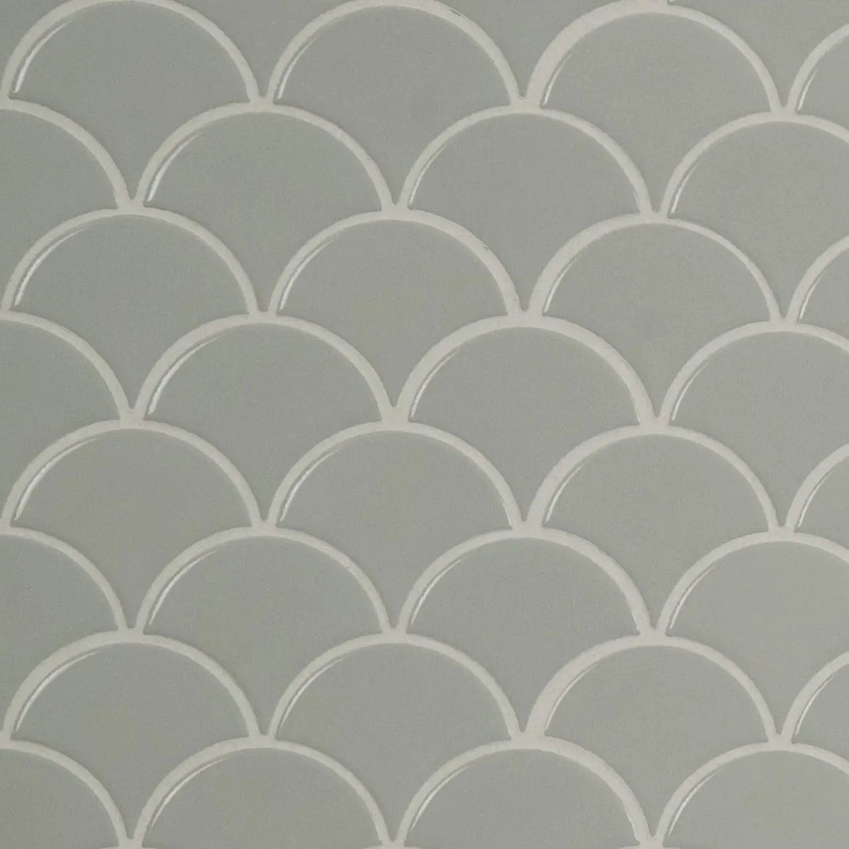 Gray Glossy Fish Scale Mosaic Porcelain by MSI Surfaces