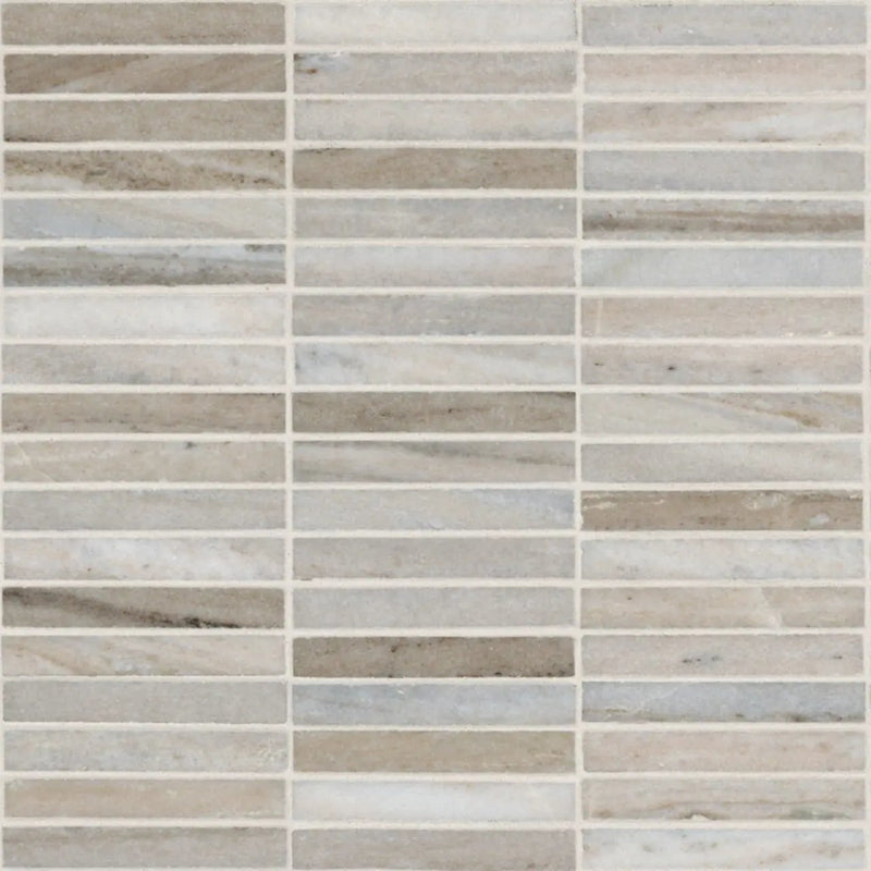 Ravello Mini Stack Polished Marble Mosaics 5/8x4 close up