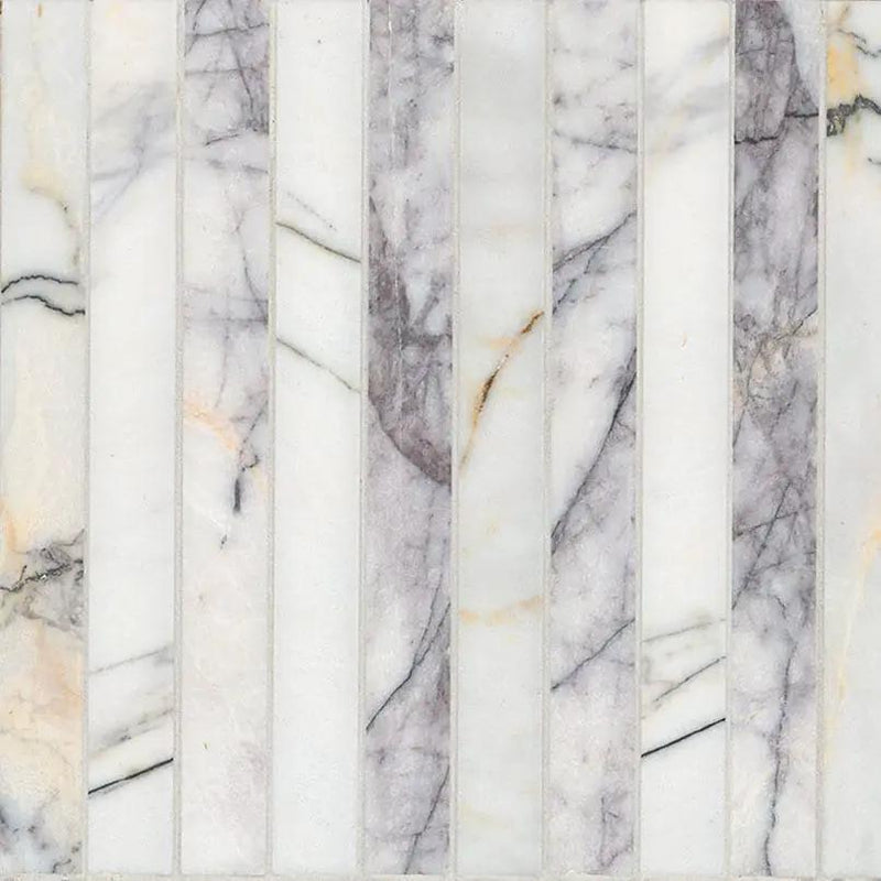 Scollopini Lilac Pattern Honed Marble Mosaics close up
