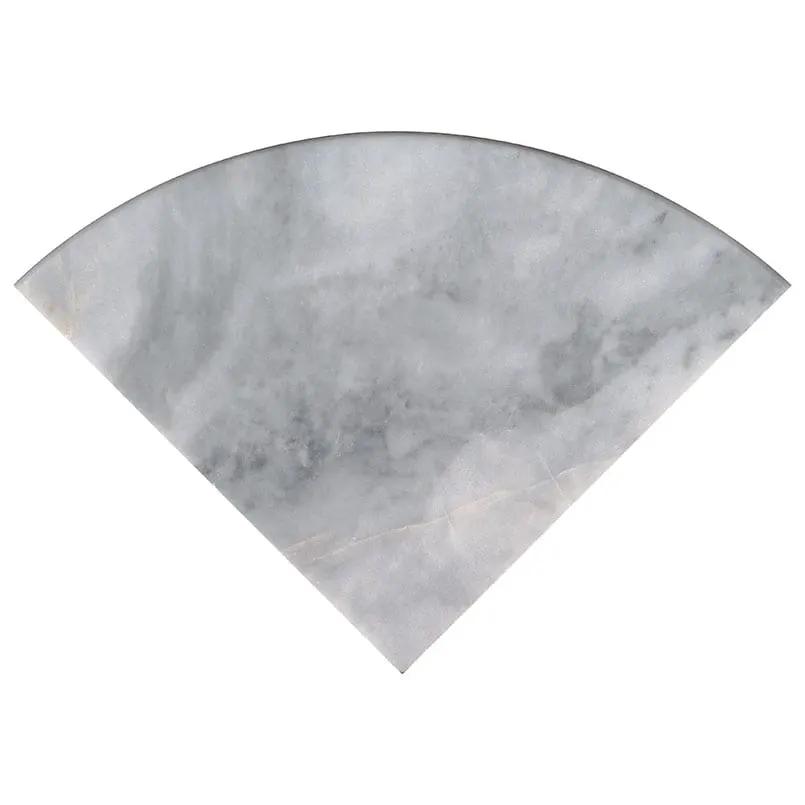 Turkish Carrara 18" Radius Seat Polished Marble Mosaics close up