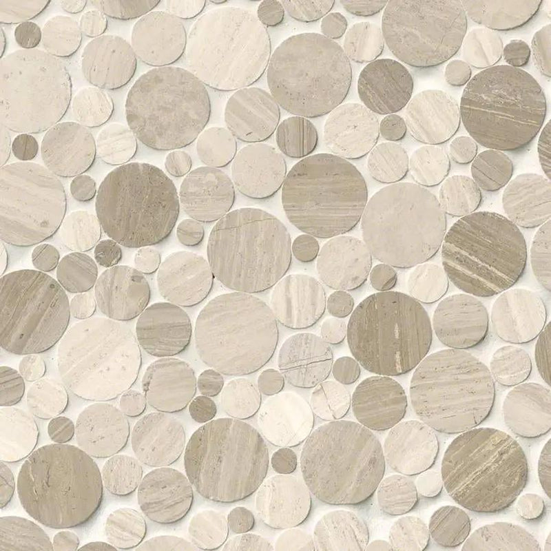 White Oak Polished Pattern Marble Mosaics close up