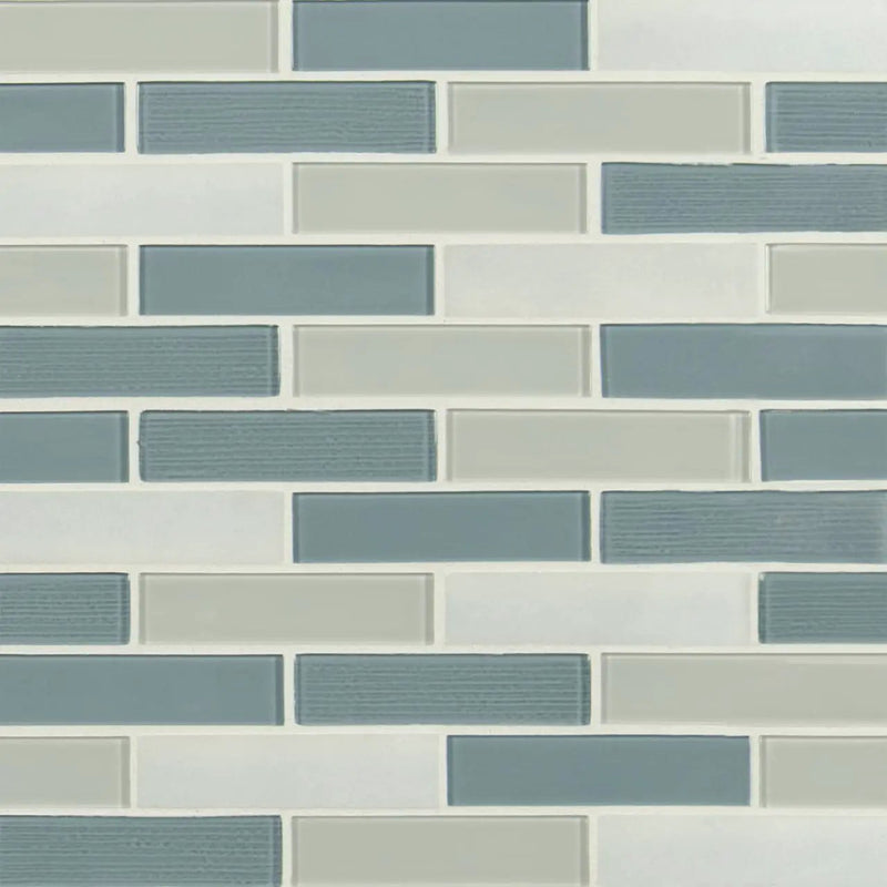 Colosseo Azul Brick 1x4x4mm Glass Mosaics 1x4 close up