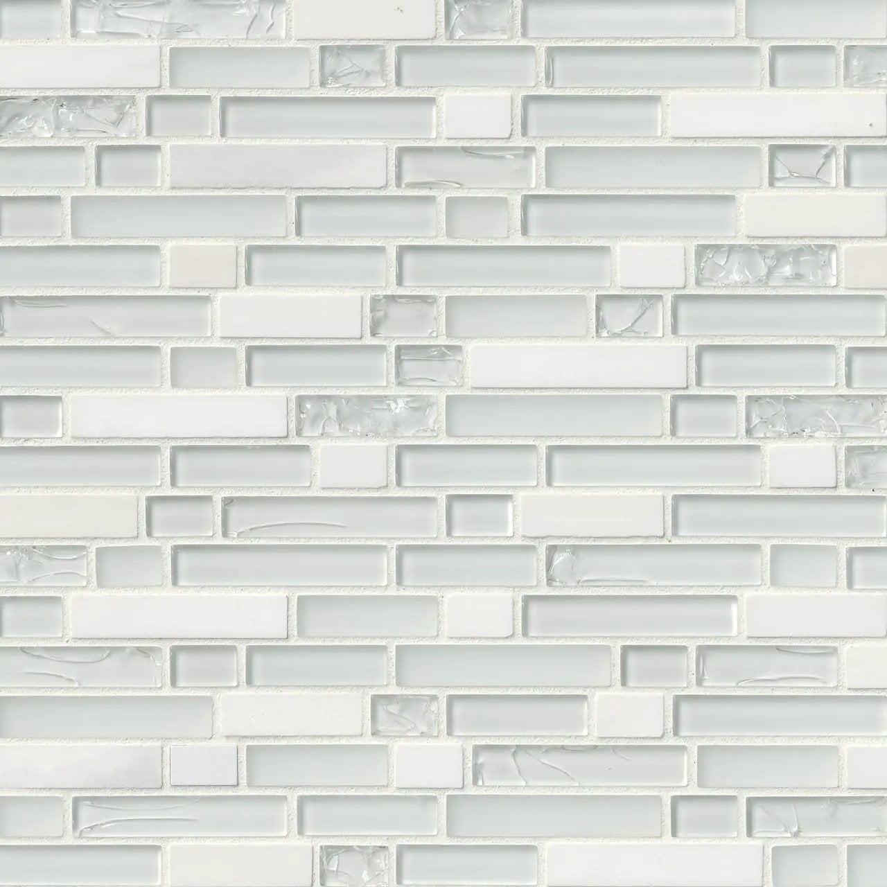 Delano Blanco 6mm Pattern Glass Mosaics close up