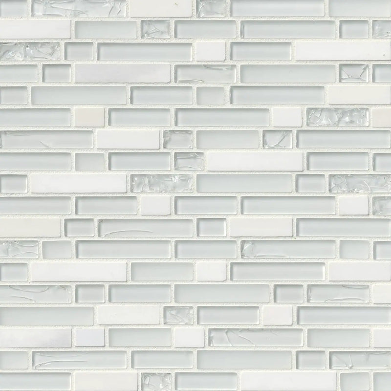 Delano Blanco 6mm Pattern Glass Mosaics close up