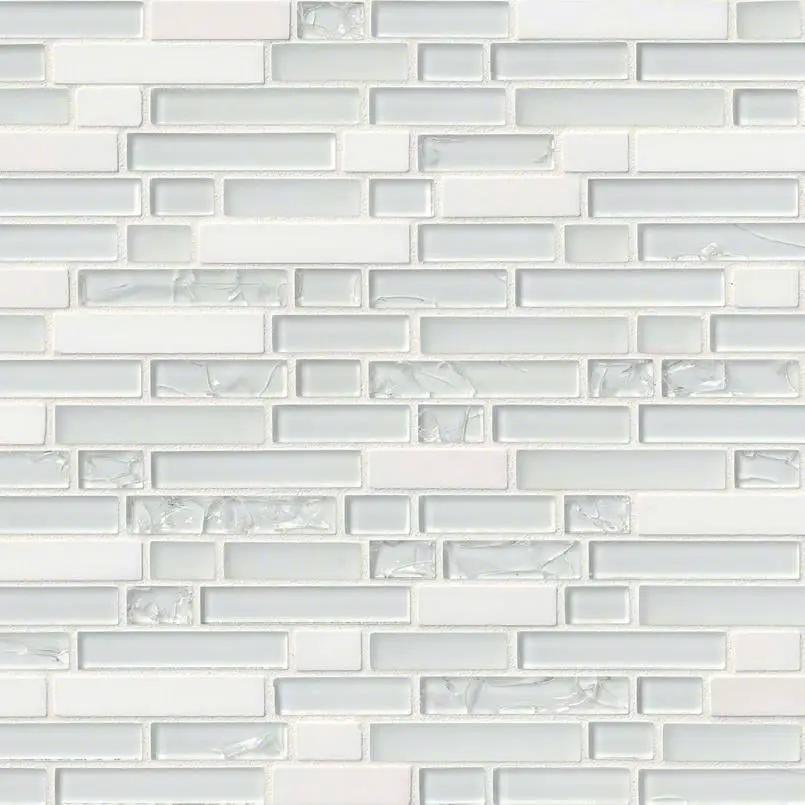 Delano Blanco 6mm Pattern Glass Mosaics close up