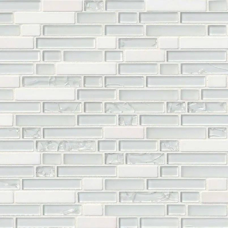 Delano Blanco 6mm Pattern Glass Mosaics close up
