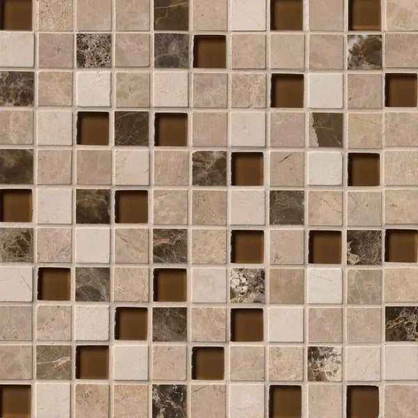 Crema Marfil Polished Marble Mosaics 1x1