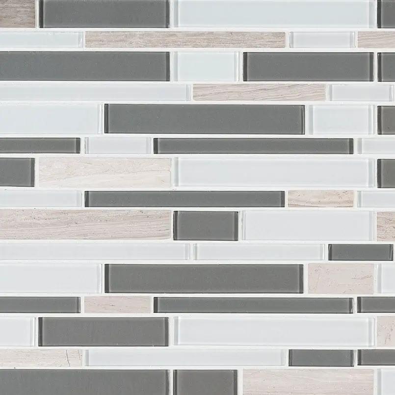 Gray Cliff Interlocking 4mm Pattern Glass Mosaics by MSI Surfaces