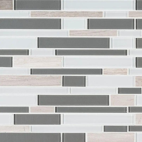 Gray Cliff Interlocking 4mm Pattern Glass Mosaics