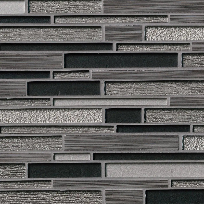 Metro Gris Blend Interlocking 8mm Pattern Porcelain Mosaics by MSI Surfaces