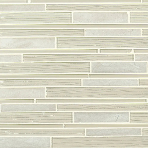 Snowcap Blend Interlocking 4mm Pattern Glass Mosaics