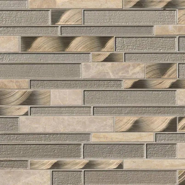 Champagne Toast Interlocking Pattern 4mm Glass Mosaics