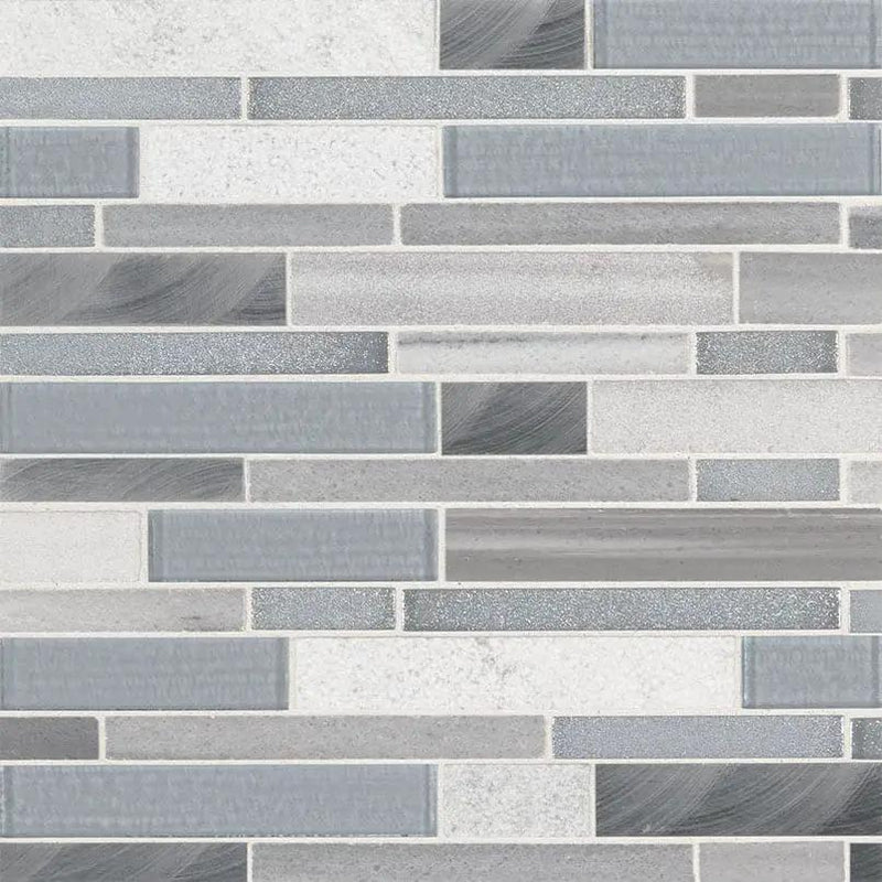 Harlow Interlocking 8mm Pattern Glass Mosaics close up