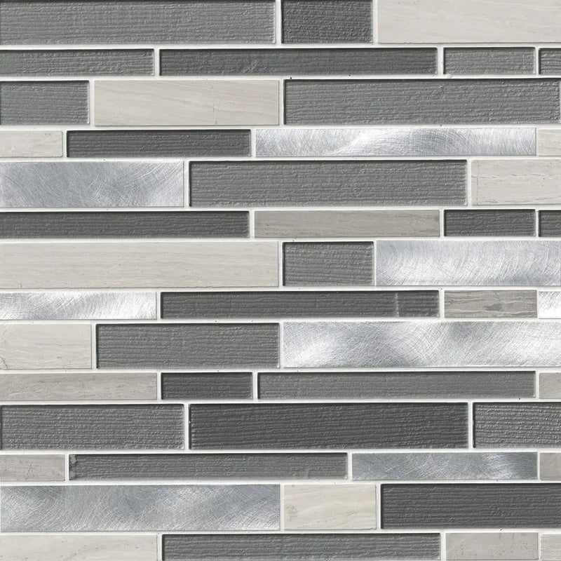 Urban Loft Interlocking Pattern 4mm Glass Mosaics close up