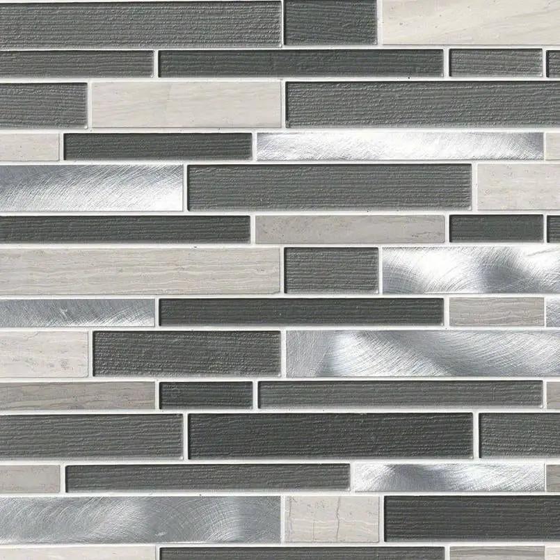 Urban Loft Interlocking Pattern 4mm Glass Mosaics close up