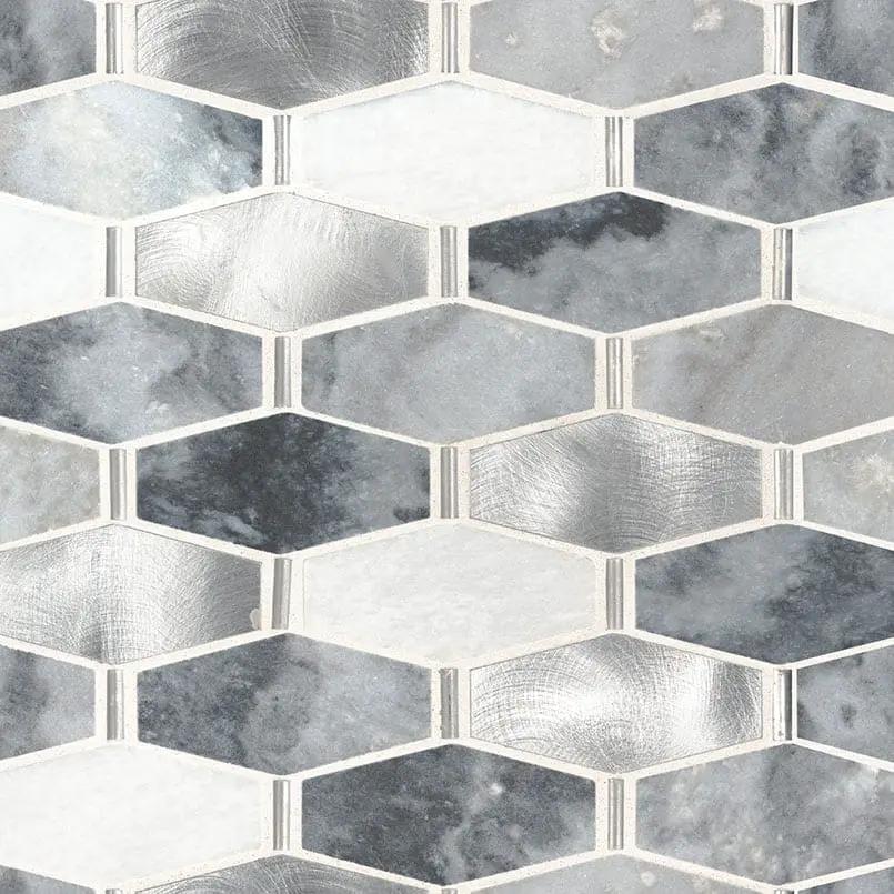 Ankara 6mm Polished Pattern Metal Mosaics close up