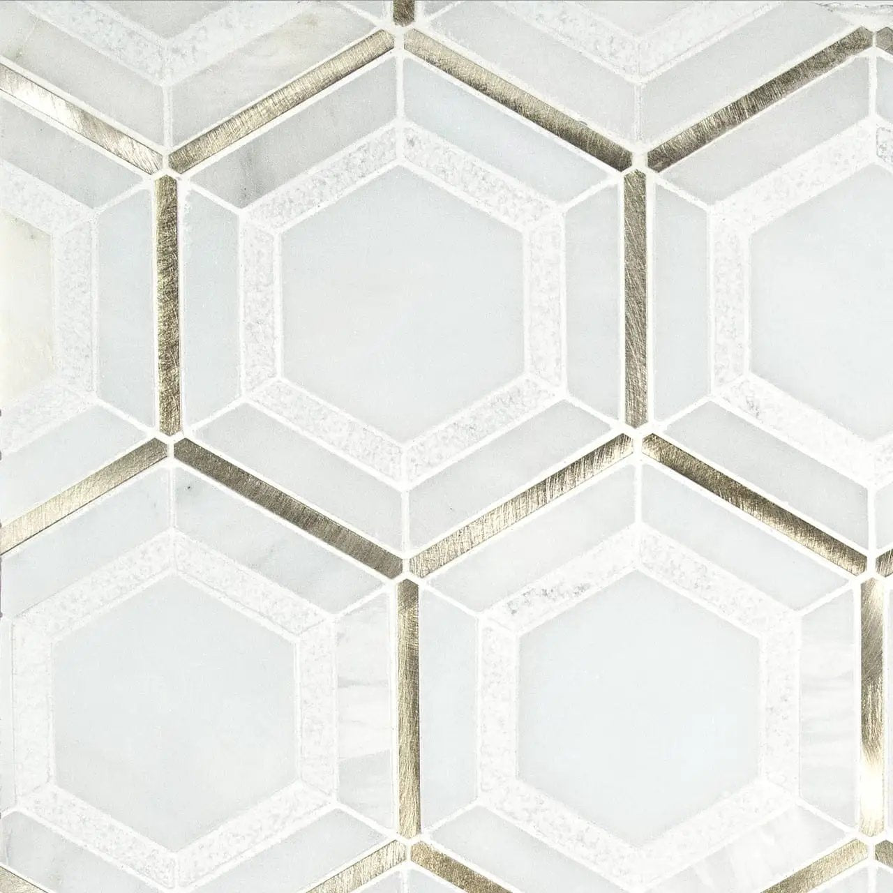 Medici Gold Pattern Metal Mosaics close up