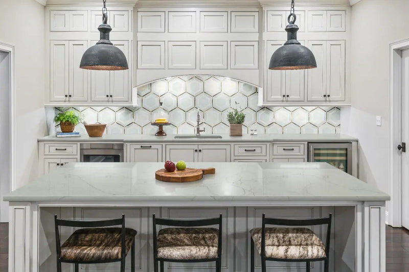 Medici Gold Pattern Metal Mosaics in a finished room