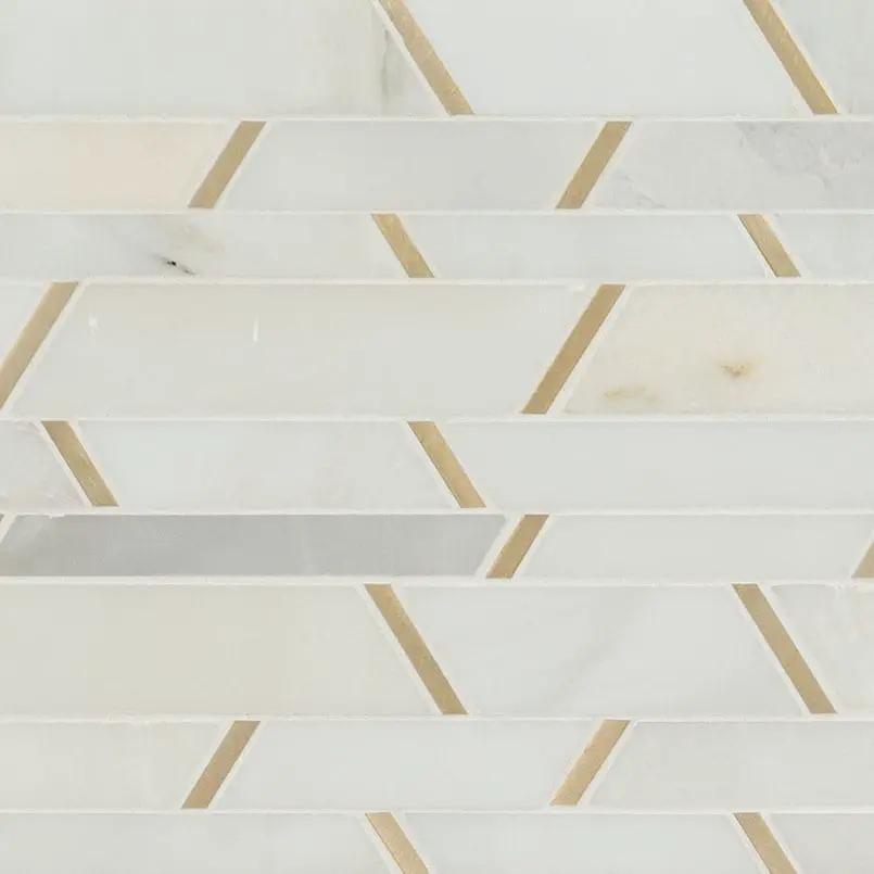 Metro Gold Pattern Metal Mosaics close up