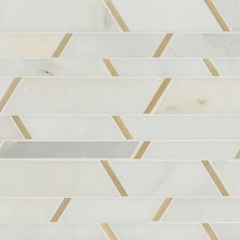 Metro Gold Pattern Metal Mosaics close up
