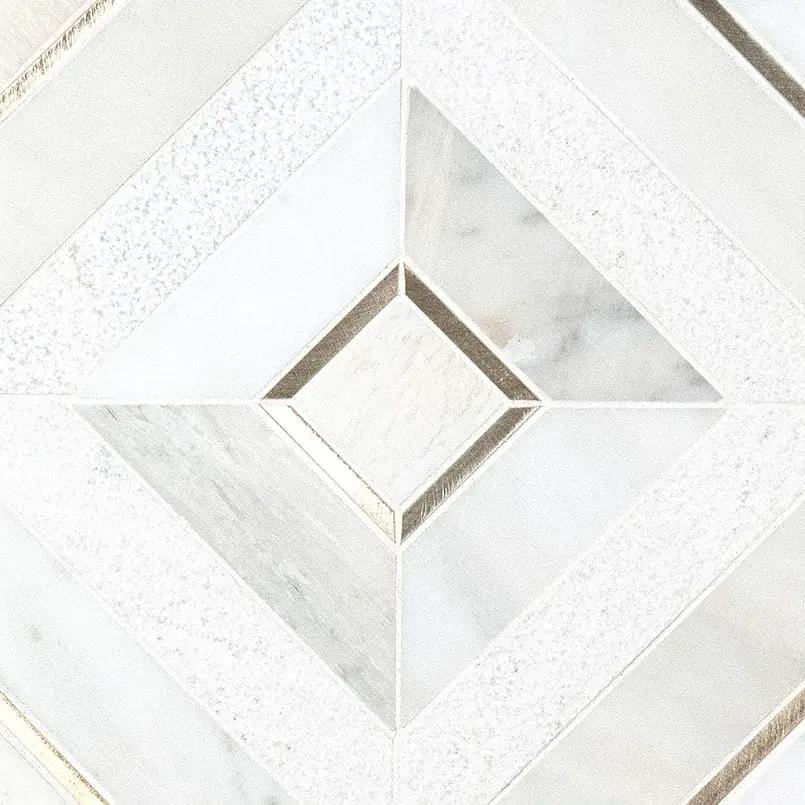 Verona Gold Pattern Metal Mosaics close up