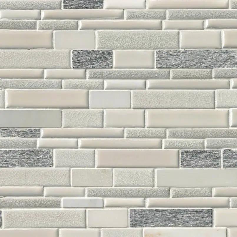 Everest Interlocking Pattern 8mm Porcelain Mosaics close up