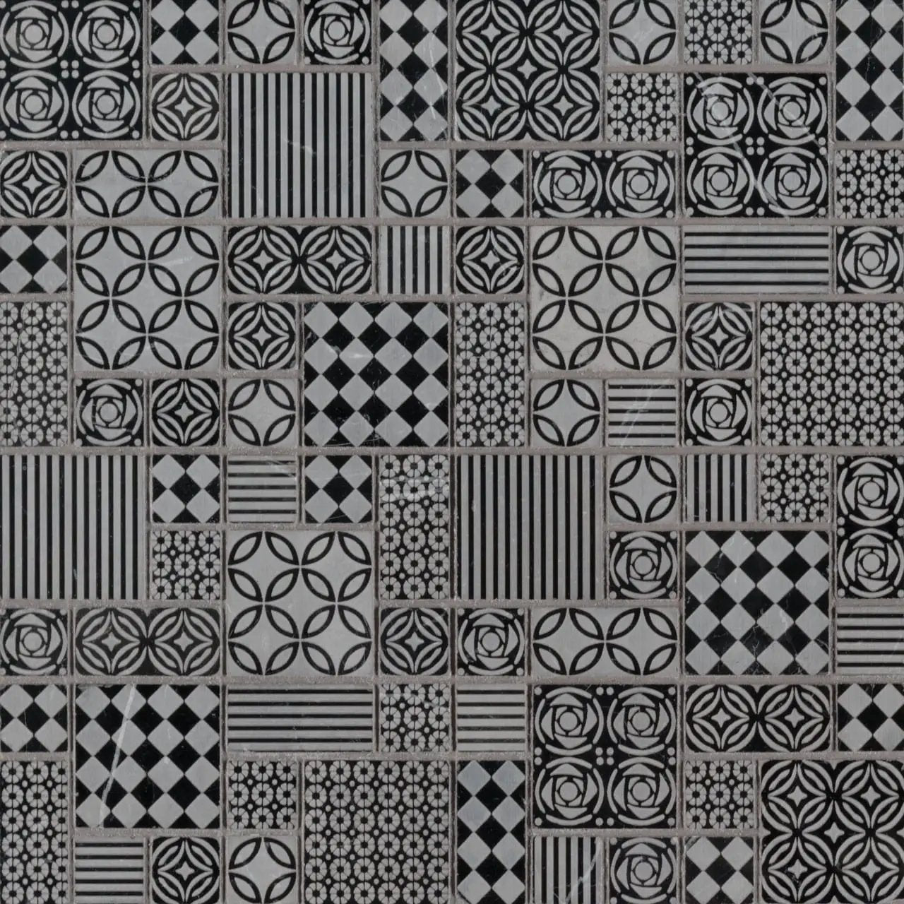 Tetris Nero 10mm Polished Pattern Marble Mosaics by MSI Surfaces