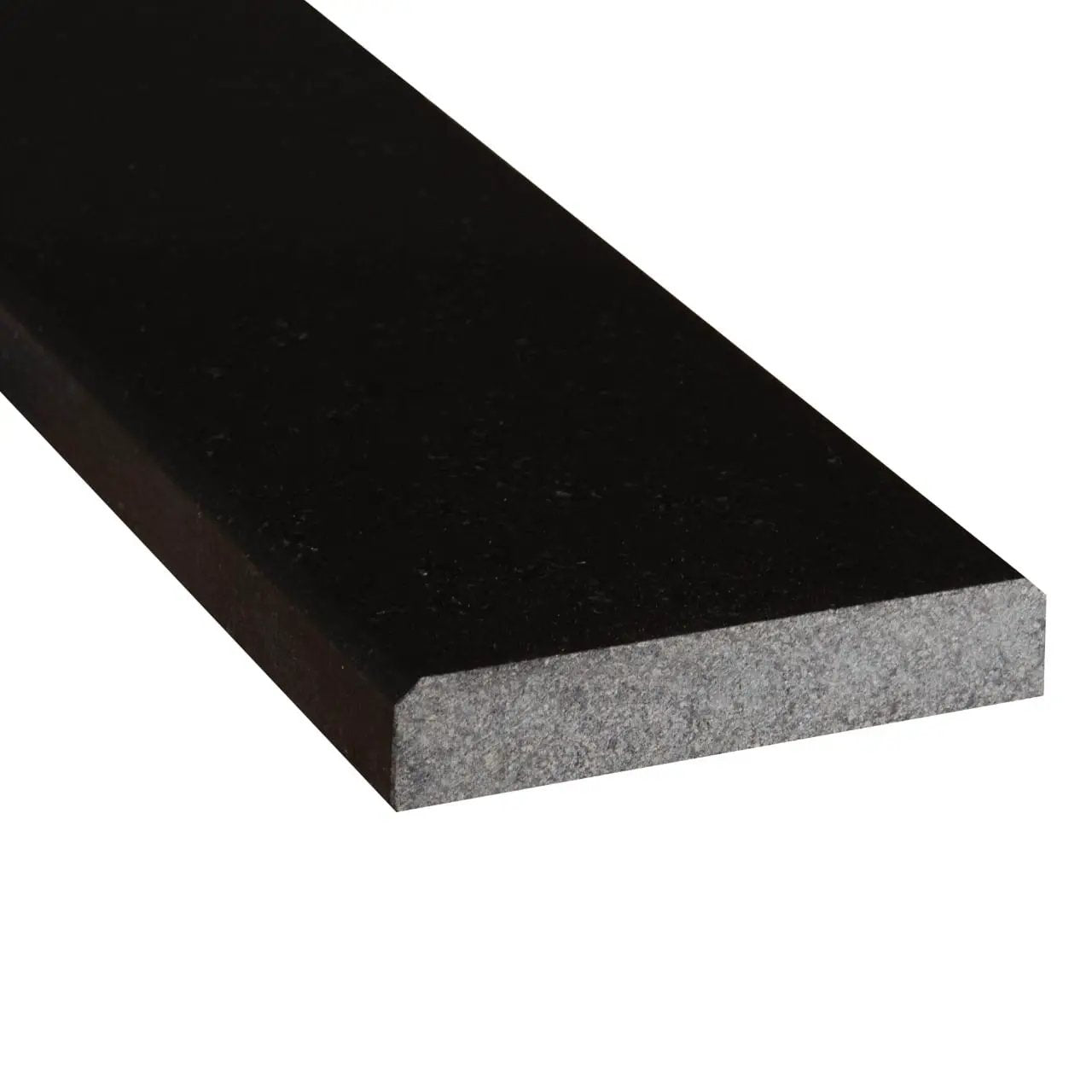 Black Granite 4x36x.75 Polished Double Beveled Threshold Mosaics 4x36 close up