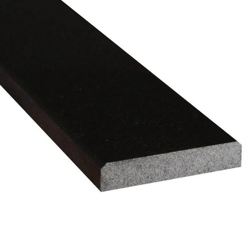 Black Granite 4x36x.75 Polished Double Beveled Threshold Mosaics 4x36 close up