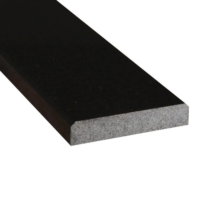 Black Granite 6x36x0.75 Polished Double Beveled Threshold Mosaics 6x36 close up