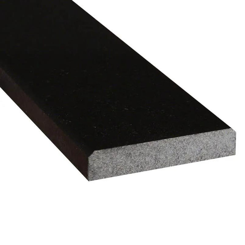 Black Granite 6x36x0.75 Polished Double Beveled Threshold Mosaics 6x36 close up