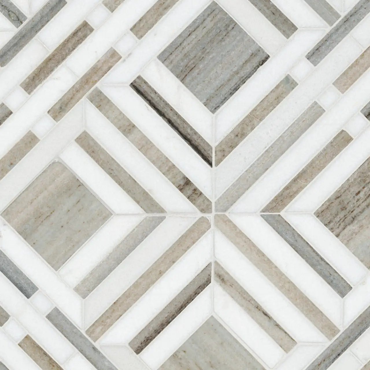 Wellington Pattern Polished Marble Mosaics close up