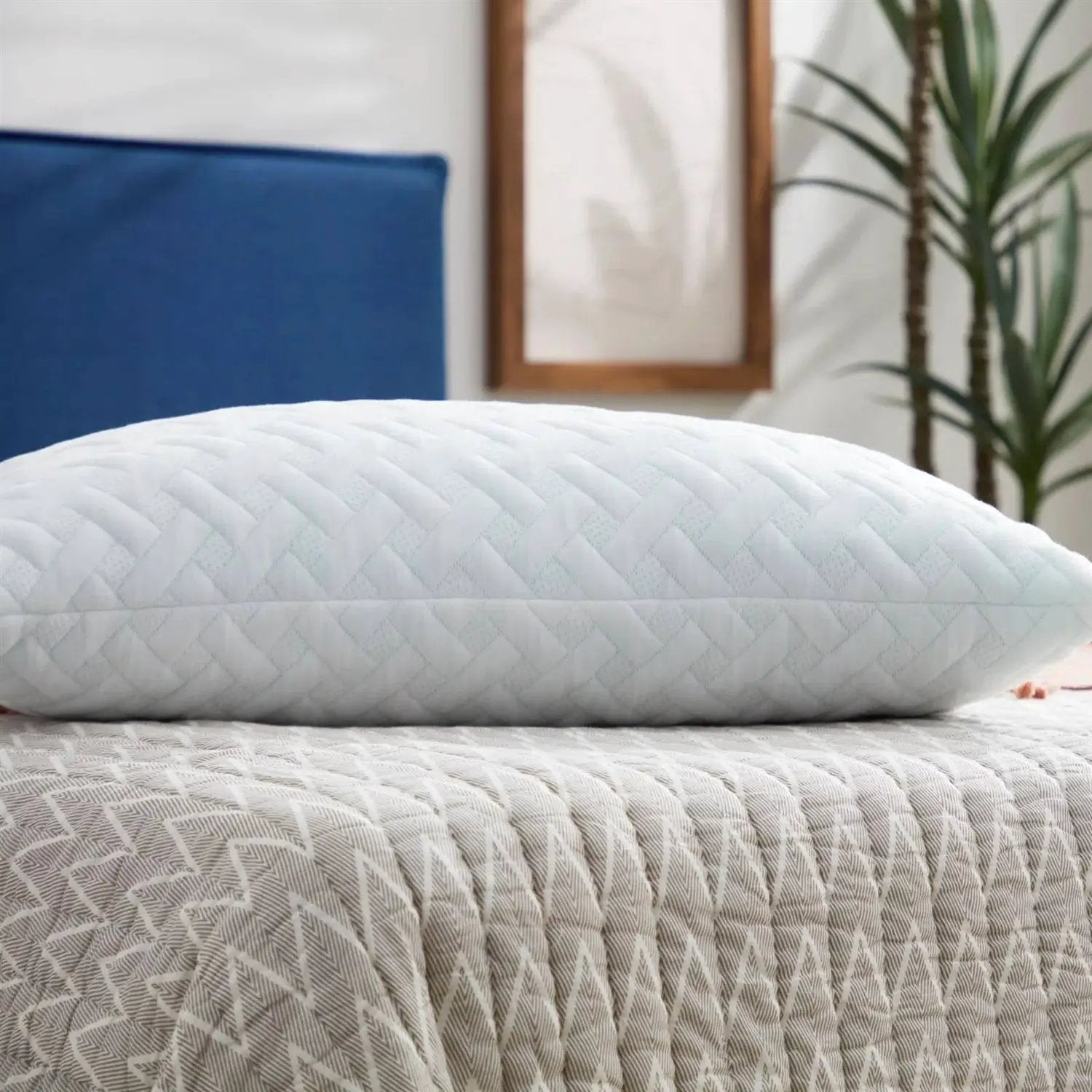Set of 2 - Shredded Memory Foam Bed Pillows with 2 Pillowcases - Standard size by HomePacific