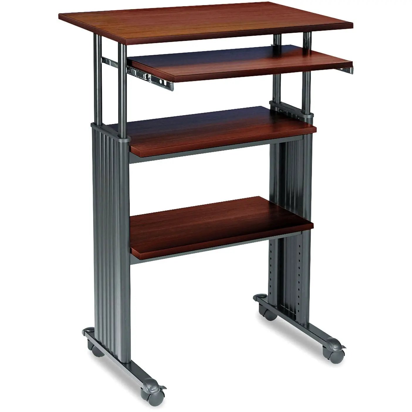 Adjustable Height Stand Up Computer Desk Workstation in Cherry by HomePacific