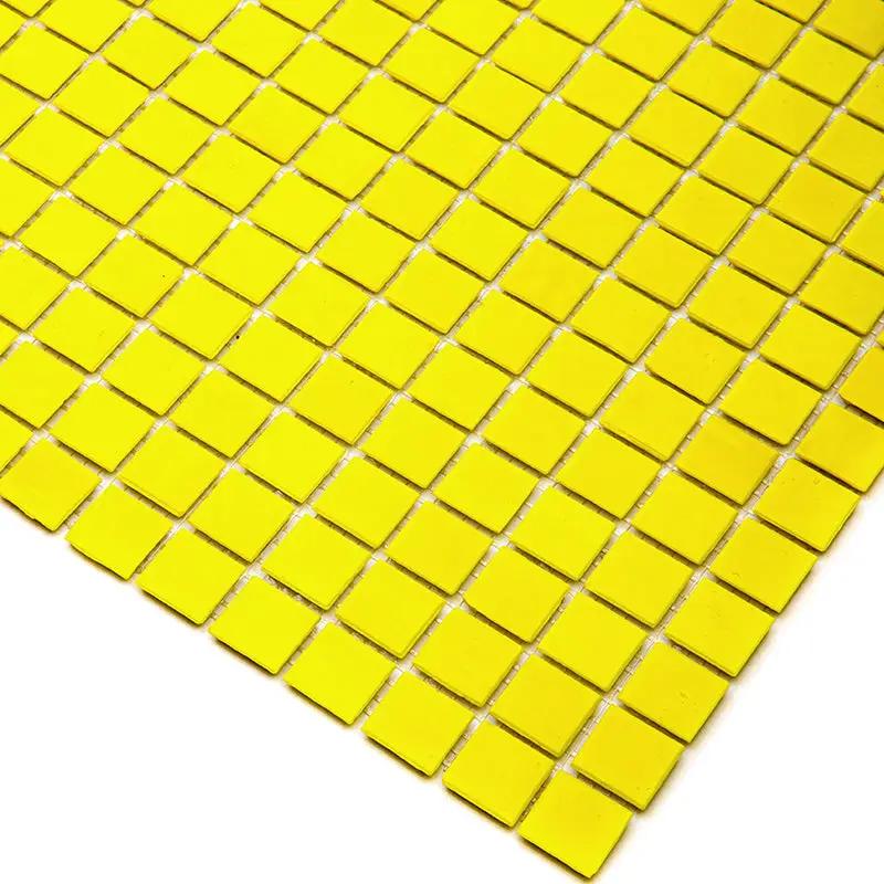 Yellow 12x12 Glossy Uniform Square Glass Mosaic Tile (20 pack, 20 sq ft/case) by Apollo Tile