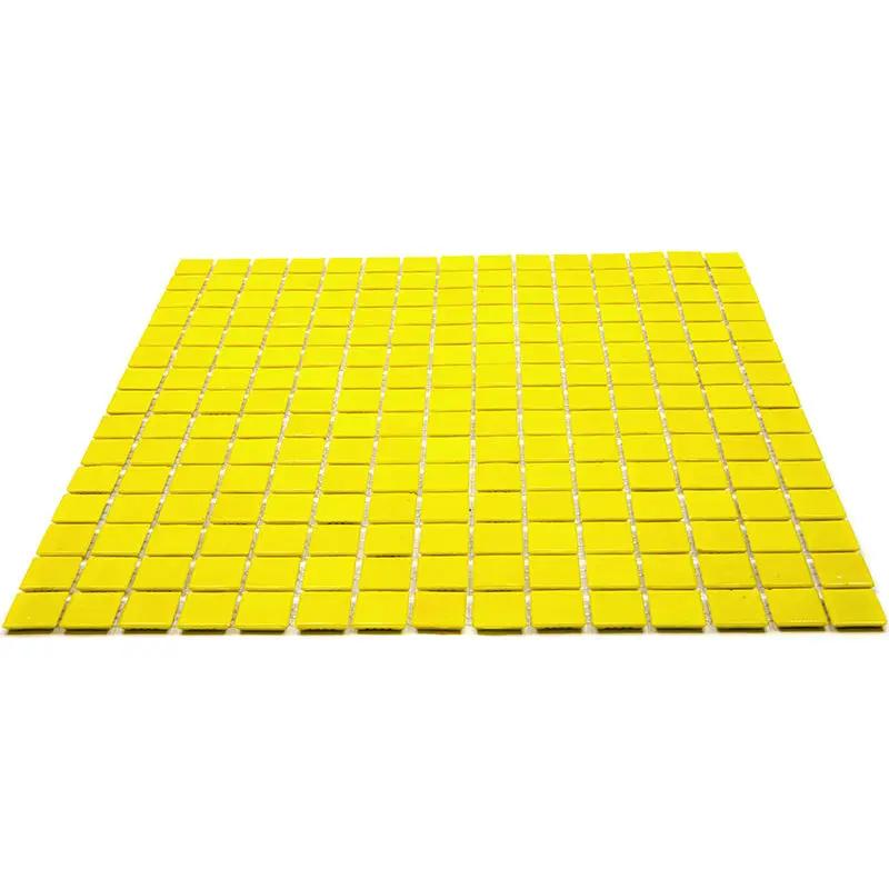 Yellow 12x12 Glossy Uniform Square Glass Mosaic Tile (20 pack, 20 sq ft/case) by Apollo Tile