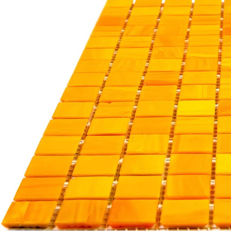 Honey Orange 12x12 Glossy Uniform Square Glass Mosaic Tile (20 pack, 20 sq ft/case) by Apollo Tile