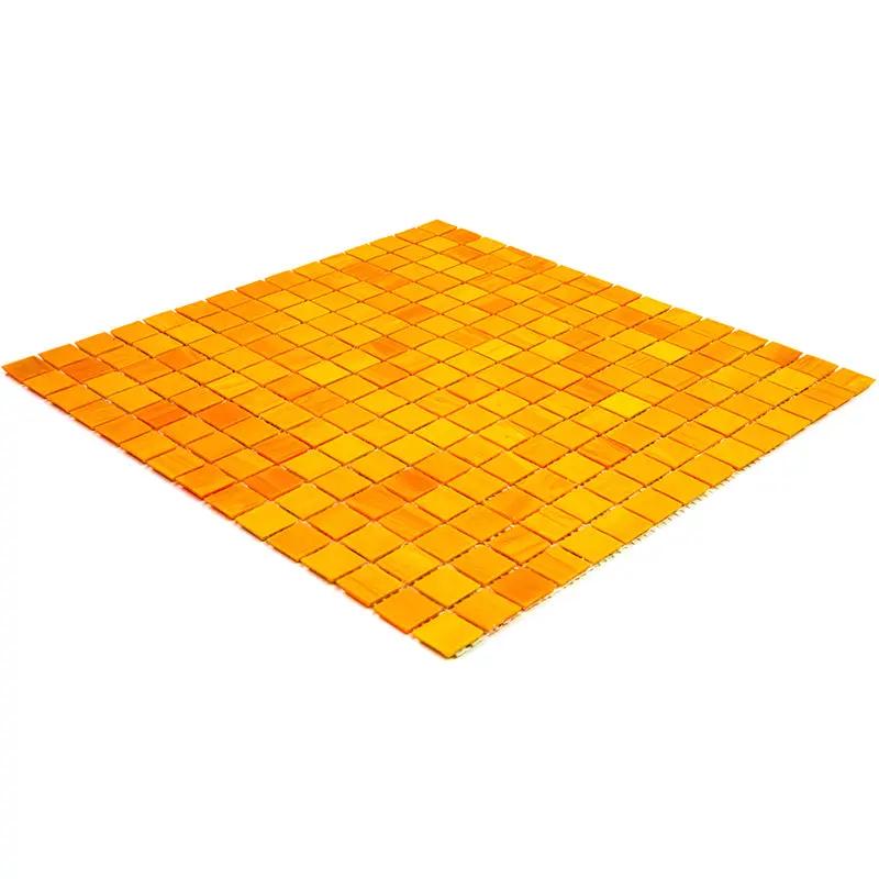 Honey Orange 12x12 Glossy Uniform Square Glass Mosaic Tile (20 pack, 20 sq ft/case) by Apollo Tile