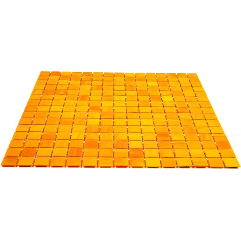 Honey Orange 12x12 Glossy Uniform Square Glass Mosaic Tile (20 pack, 20 sq ft/case) by Apollo Tile