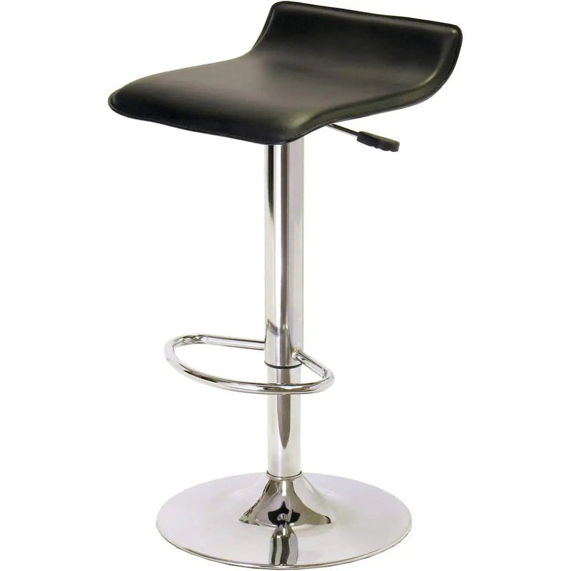 Modern Air-Lift Adjustable Bar Stools with Black PVC Seat by HomePacific