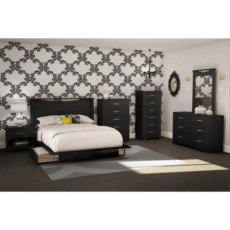 Black 6-Drawer Lingerie Chest for Contemporary Bedroom by HomePacific