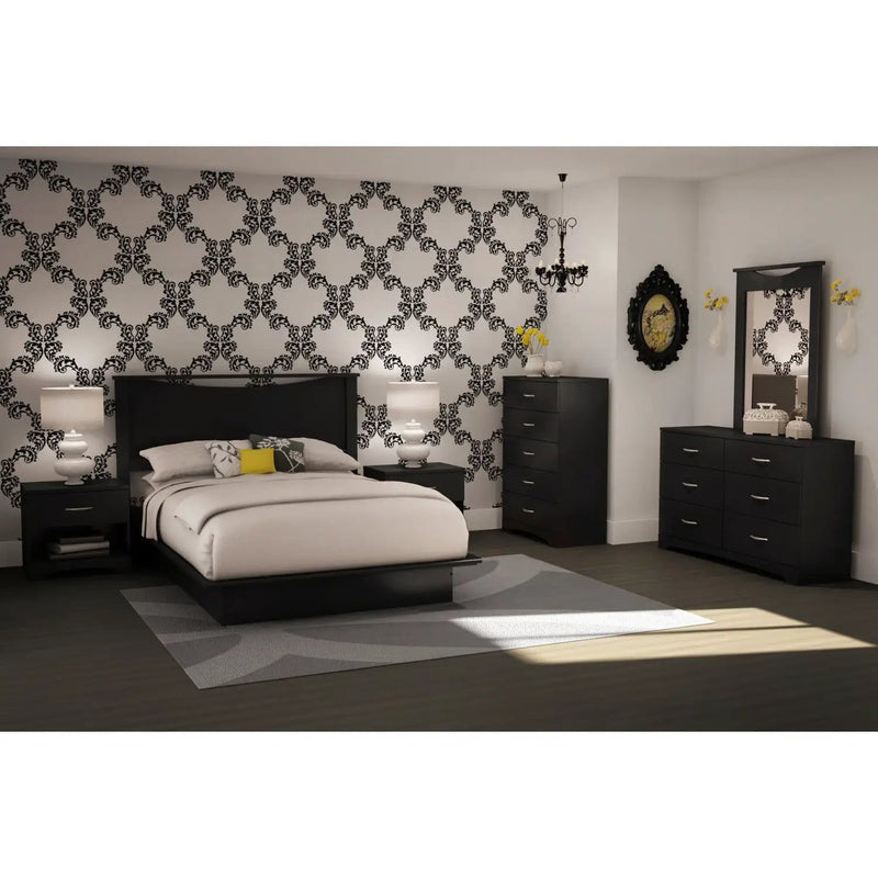 6-Drawer Dresser for Contemporary Bedroom in Black Finish by HomePacific
