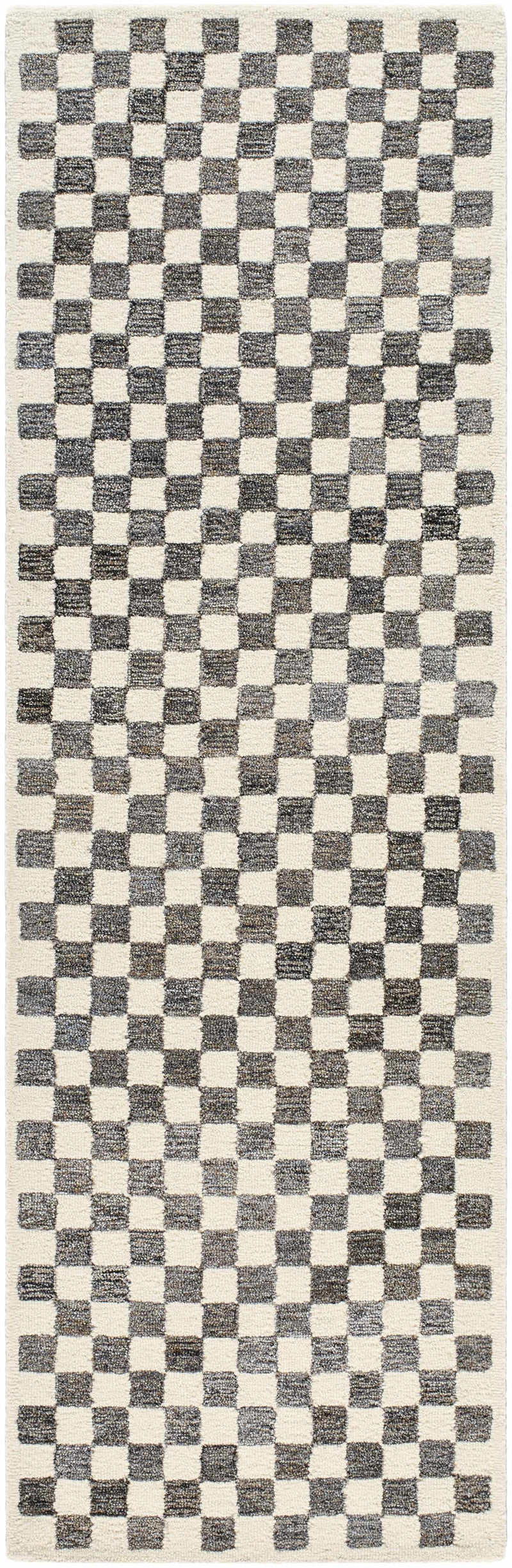 Halen Taupe Checkered Area Rug by Boutique Rugs