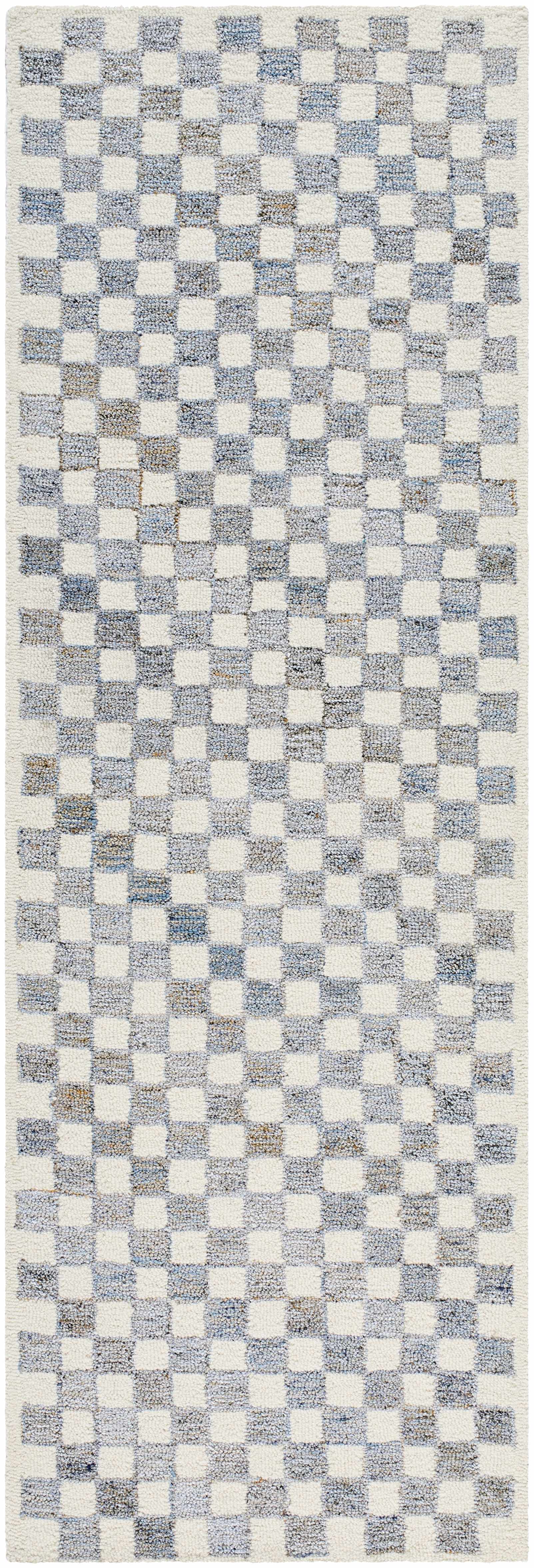 Halen Gray Checkered Area Rug by Boutique Rugs