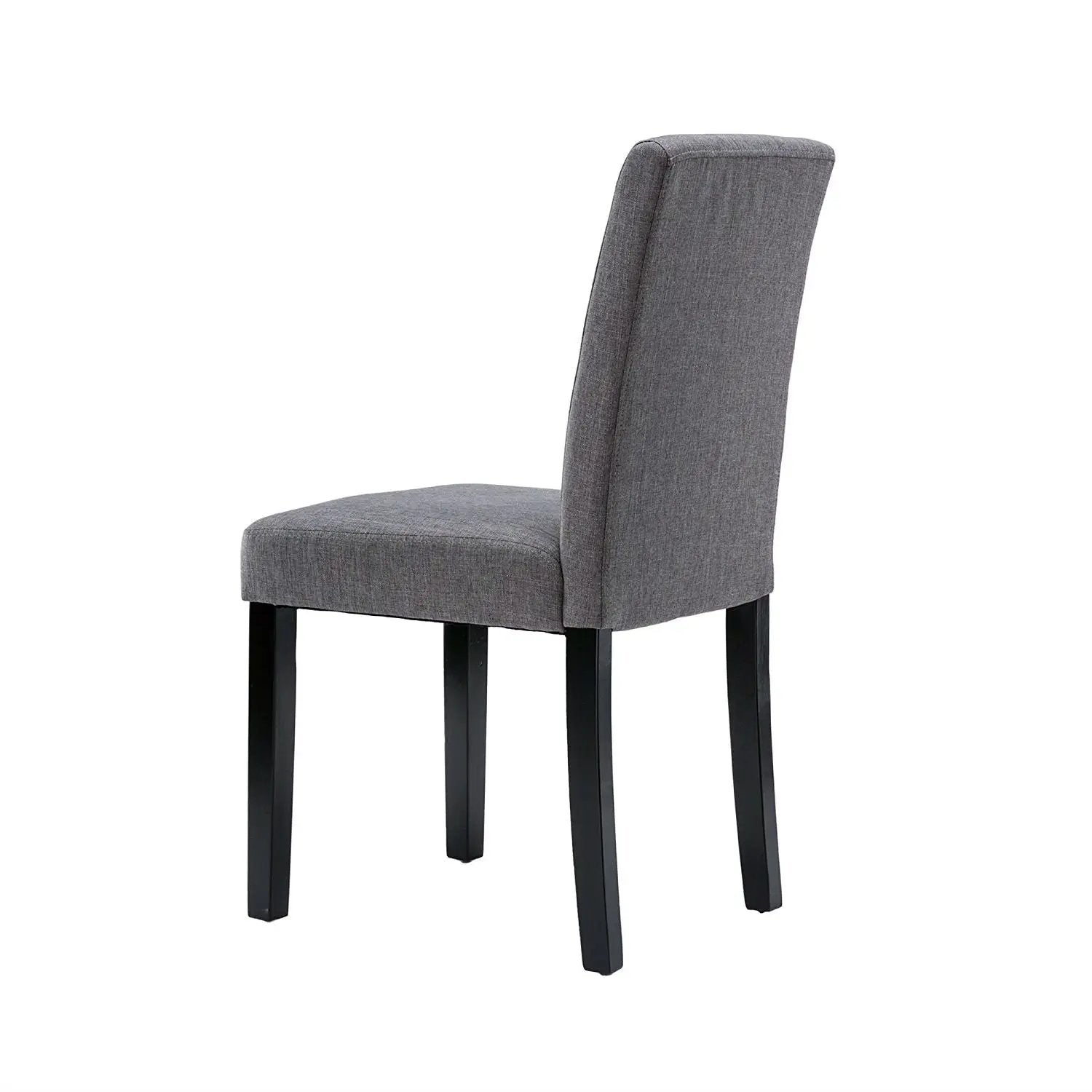 Set of 2 - Grey Fabric Dining Chairs with Black Wood Legs by HomePacific