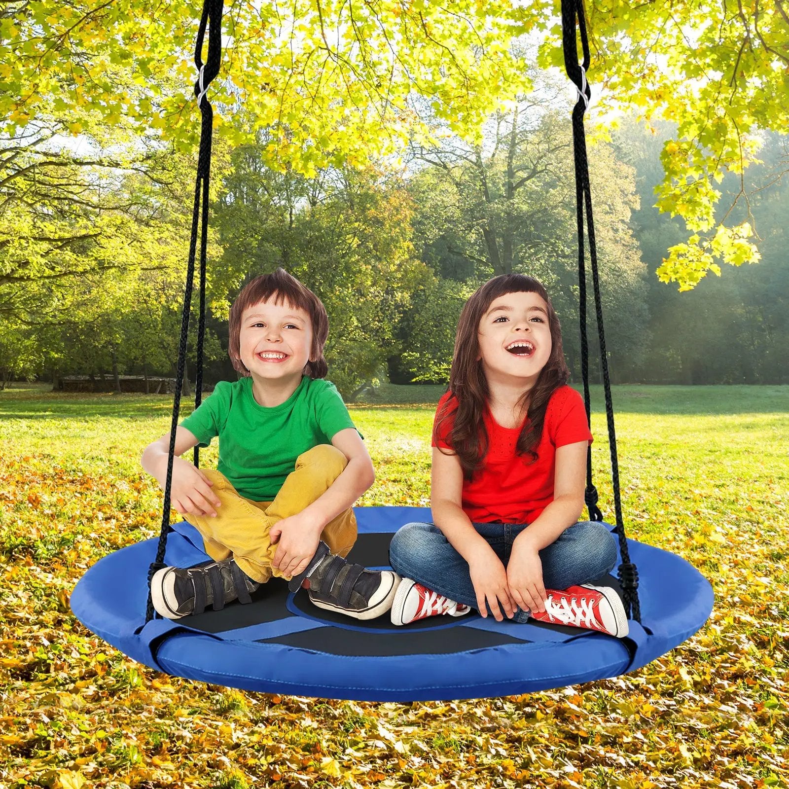 2-in-1 40 Inch Kids Hanging Chair Detachable Swing Tent Set by DirectDeals