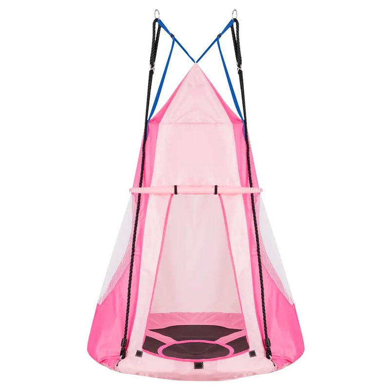 2-in-1 40 Inch Kids Hanging Chair Detachable Swing Tent Set by DirectDeals